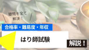 はり師試験とは？難易度・合格率・年収を詳しく解説！