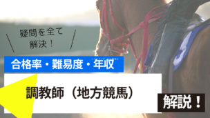 調教師（地方競馬）とは？難易度・合格率・年収を詳しく解説！