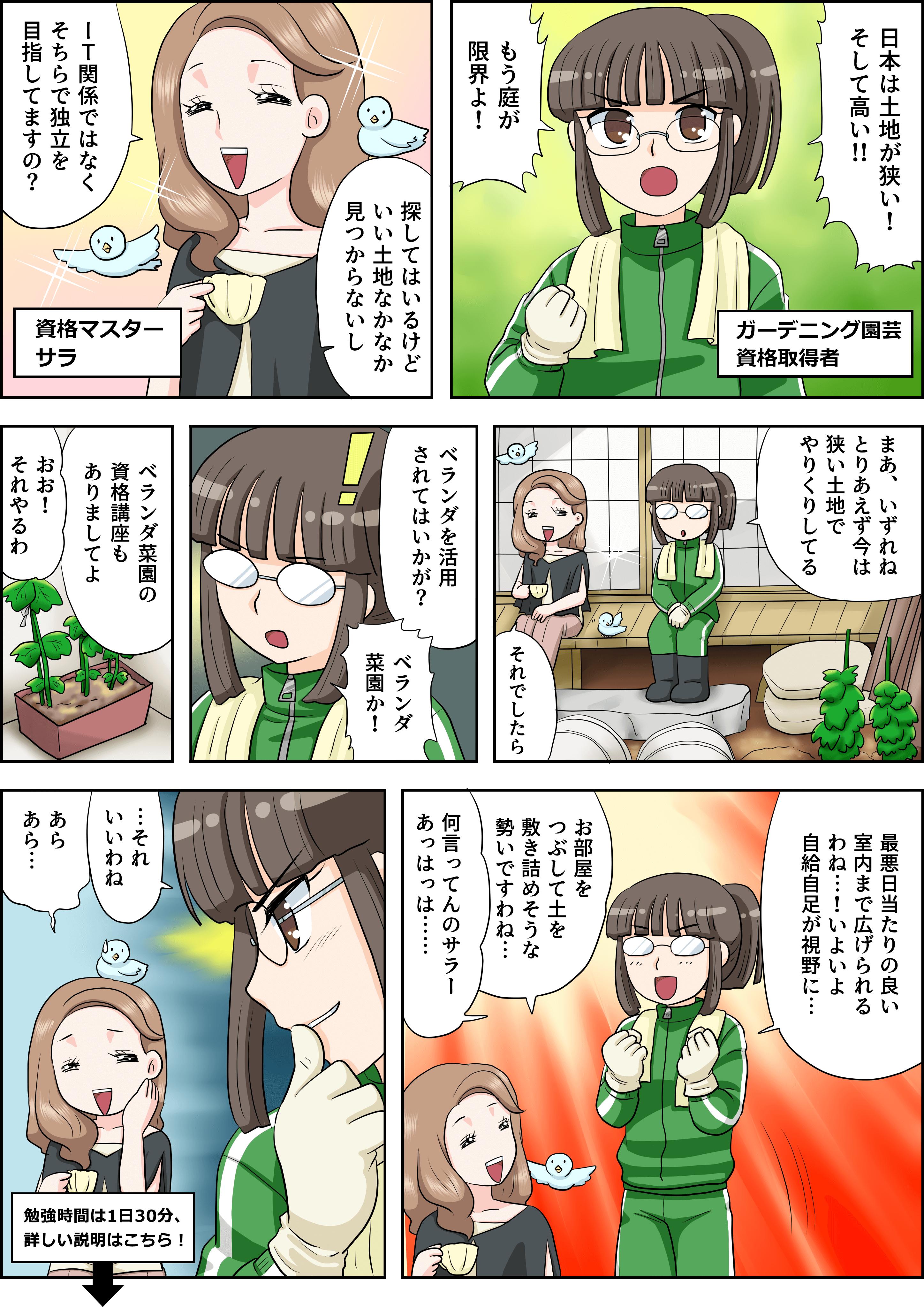 ベランダ菜園の漫画