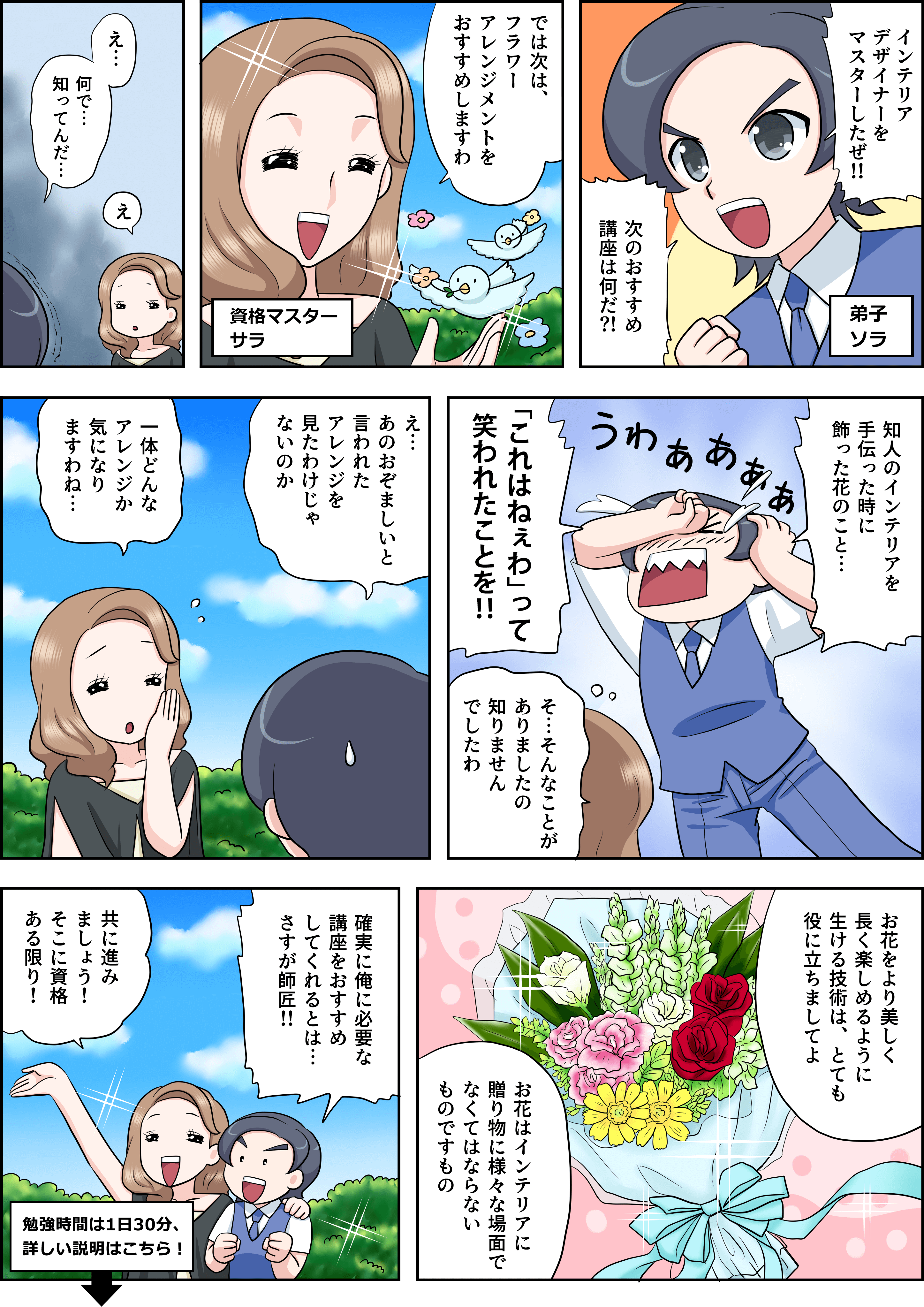 フラワーアレンジメントの漫画