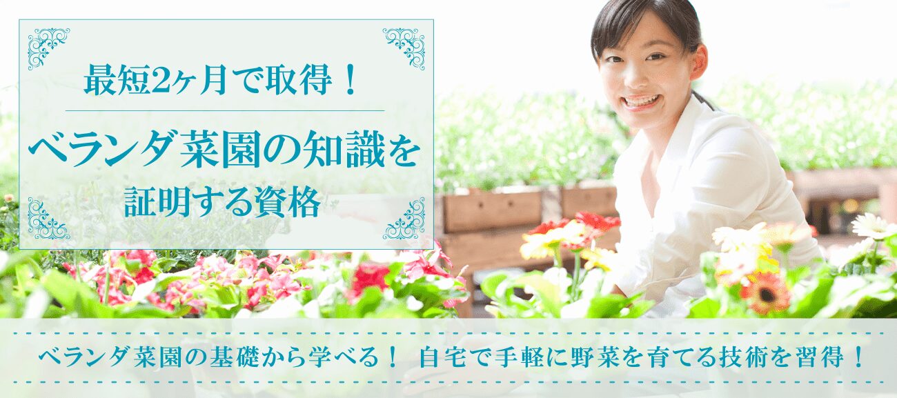 ベランダ菜園資格取得検定の通信講座