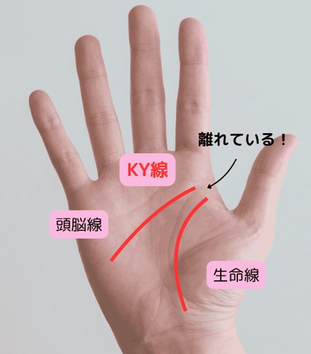 独立心旺盛!KY線とも呼ばれる「離れ型」